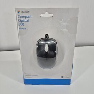 Microsoft Compact Optical 500 Wired USB Scroll Wheel Mouse Model 1344 New Sealed